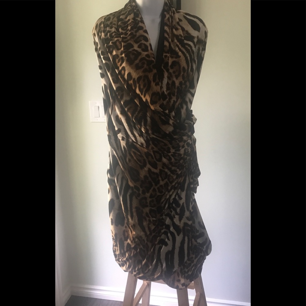NWOT Joseph Ribkoff wrap tiger print dress size 18